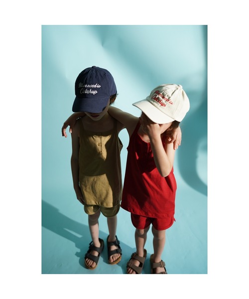 Catchup（ケチャップ）の「【Catchup】"All we need is Catchup"キャップ（キャップ・キッズ・ネイビー/ベージュ/グリーン・S/M/L）」の6枚目の写真
