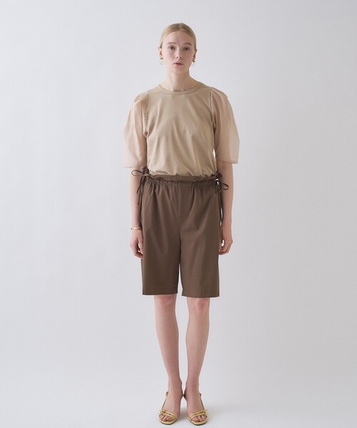 cloenc(クロエンス)の「◆【マシンウォッシュ】シアースリーブTシャツ(Tシャツ/カットソー・レディース・ブラック/ベージュ/ホワイト・02)」の9枚目の写真