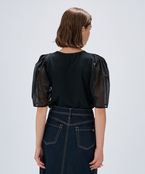cloenc(クロエンス)の「◆【マシンウォッシュ】シアースリーブTシャツ(Tシャツ/カットソー・レディース・ブラック/ベージュ/ホワイト・02)」の20枚目の写真