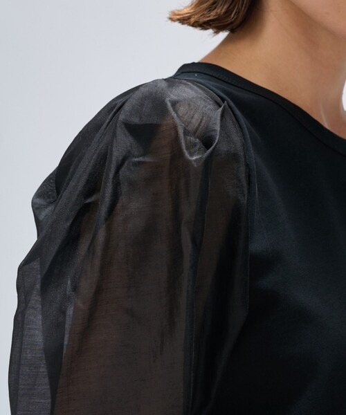 cloenc(クロエンス)の「◆【マシンウォッシュ】シアースリーブTシャツ(Tシャツ/カットソー・レディース・ブラック/ベージュ/ホワイト・02)」の21枚目の写真