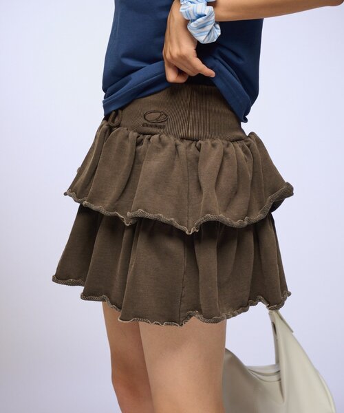 ODD STUDIO（オッドスタジオ）の「【OddStudio】ピグメントフリルミニスカート（スカート・レディース・ピンク/ブラウン/ブラック・ONE SIZE）」の9枚目の写真