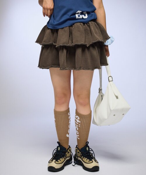 ODD STUDIO（オッドスタジオ）の「【OddStudio】ピグメントフリルミニスカート（スカート・レディース・ピンク/ブラウン/ブラック・ONE SIZE）」の10枚目の写真