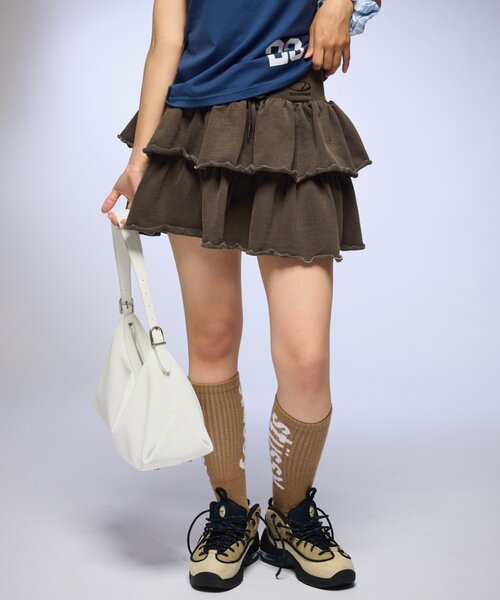ODD STUDIO（オッドスタジオ）の「【OddStudio】ピグメントフリルミニスカート（スカート・レディース・ピンク/ブラウン/ブラック・ONE SIZE）」の11枚目の写真