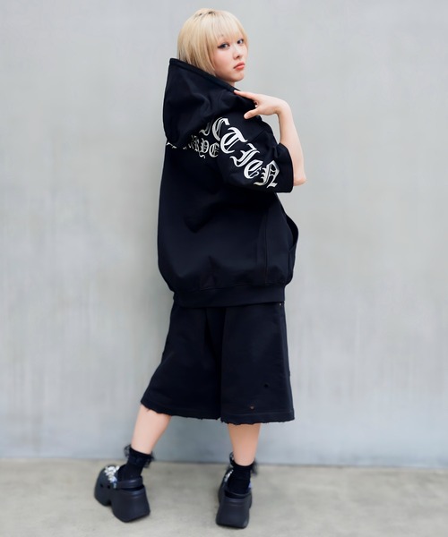 GALFY スウェット ハーフパンツ ブラック サイズXXL GA×GALFY-クロス