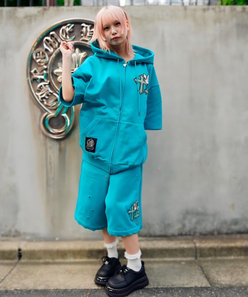 GALFY(ガルフィー)の「【別注】GA×GALFY-クロスガリノハーツハーフパンツ(その他パンツ・メンズ・ターコイズブルー/ブラック/ホワイト/ピンク・S/L/XL)」の17枚目の写真