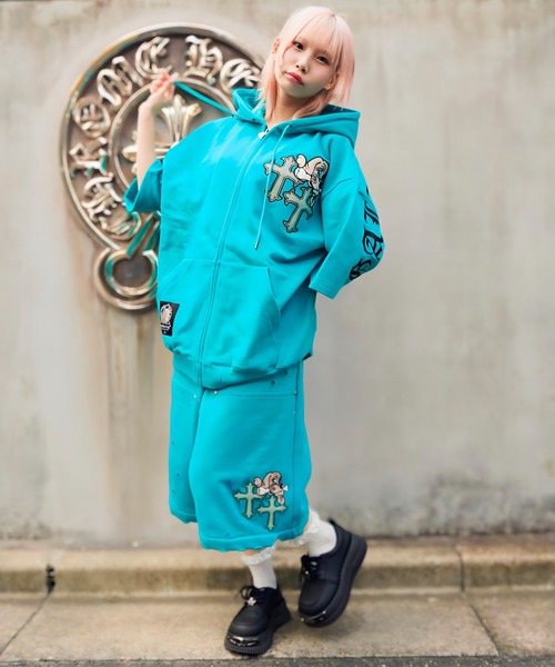 GALFY(ガルフィー)の「【別注】GA×GALFY-クロスガリノハーツハーフパンツ(その他パンツ・メンズ・ターコイズブルー/ブラック/ホワイト/ピンク・S/L/XL)」の18枚目の写真