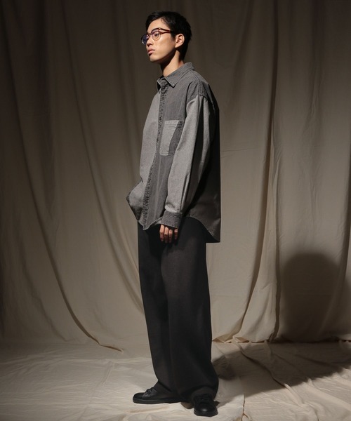 セール】【niko and JEANS 2025AW】パッチワークデニムシャツ