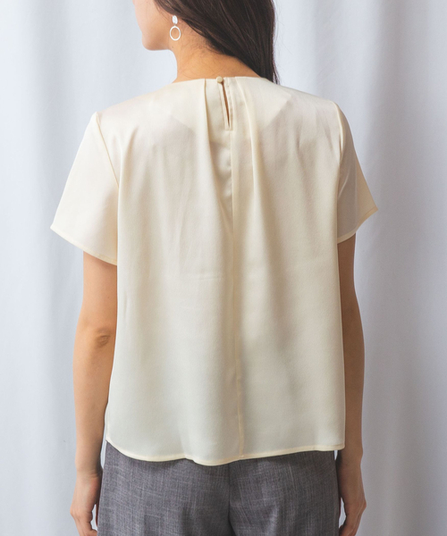 NARACAMICIE / ナラカミーチェ 【NARACAMICIE】シボサテンタック半袖ブラウス NARACAMICIE】シボサテンタック半袖ブラウス（シャツ/ブラウス