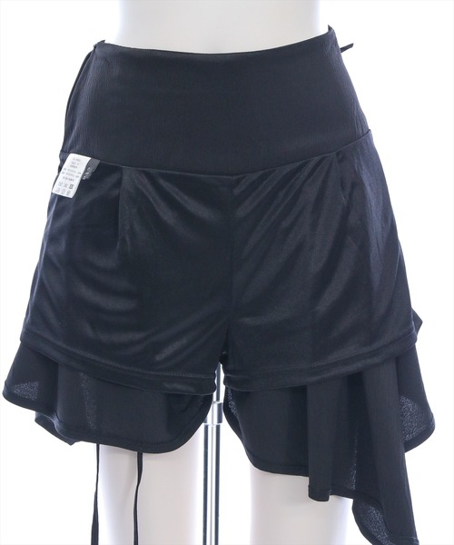 clear（クリア）の「ドロストリボンヘムミニスカート [Y2K アシンメトリー 着回し抜群]（スカート・レディース・ブラック/オフホワイト・F）」の15枚目の写真