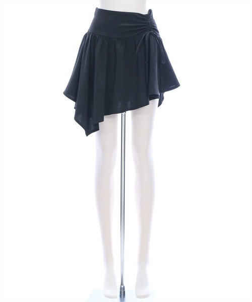 clear（クリア）の「ドロストリボンヘムミニスカート [Y2K アシンメトリー 着回し抜群]（スカート・レディース・ブラック/オフホワイト・F）」の21枚目の写真