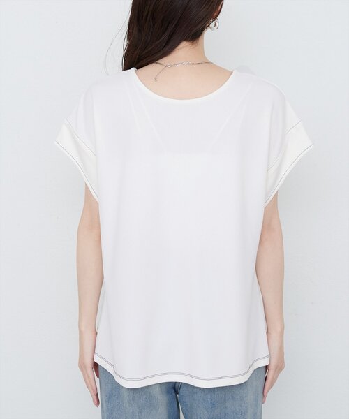 natural couture(ナチュラルクチュール)の「【mamamo】配色ステッチウエストタックカットソー(Tシャツ/カットソー・レディース・オフホワイト/グレー/ピンク/ネイビー・FREE)」の19枚目の写真