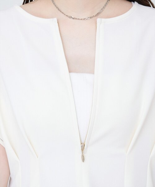 natural couture(ナチュラルクチュール)の「【mamamo】配色ステッチウエストタックカットソー(Tシャツ/カットソー・レディース・オフホワイト/グレー/ピンク/ネイビー・FREE)」の17枚目の写真