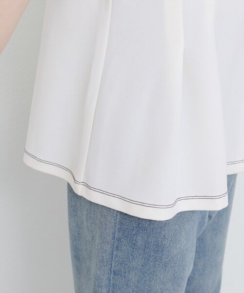 natural couture(ナチュラルクチュール)の「【mamamo】配色ステッチウエストタックカットソー(Tシャツ/カットソー・レディース・オフホワイト/グレー/ピンク/ネイビー・FREE)」の15枚目の写真