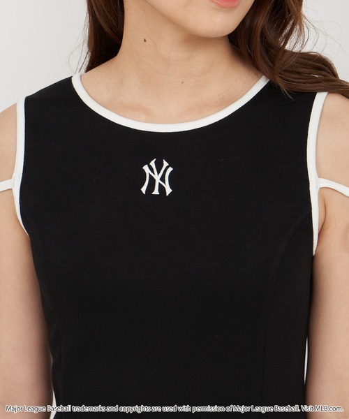 MLB(メジャーリーグベースボール)の「【MLB】配色パイピングミニワンピース(ワンピース・レディース・オフホワイト/ブラック/ネイビー・FREE)」の4枚目の写真