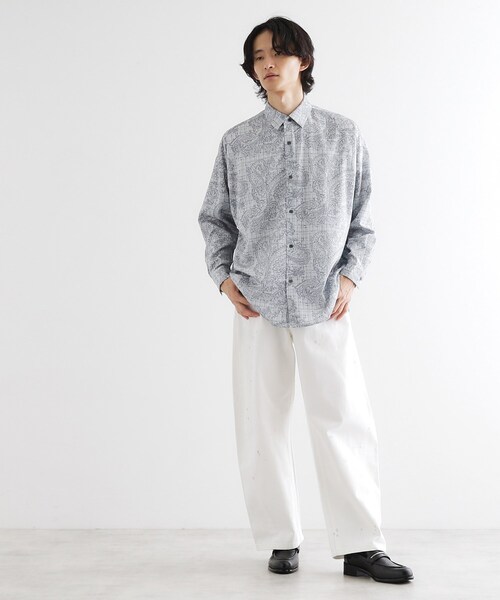 tk.TAKEO KIKUCHI(ティーケータケオキクチ)の「【ネクタイ付】チェックオンペイズリージャカードシャツ(シャツ/ブラウス・メンズ・モスグリーン系3/ライトグレー系3/ブラック系3・03/02)」の9枚目の写真