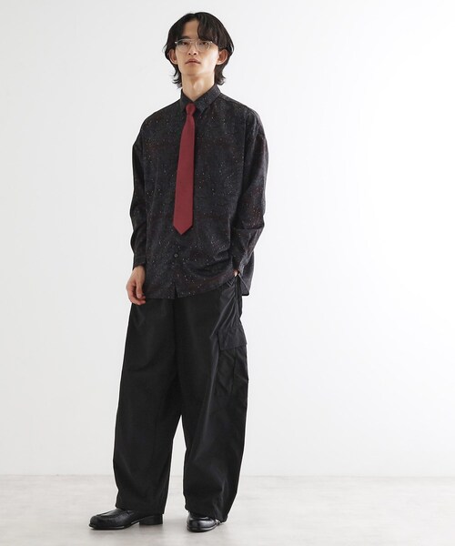 tk.TAKEO KIKUCHI(ティーケータケオキクチ)の「【ネクタイ付】チェックオンペイズリージャカードシャツ(シャツ/ブラウス・メンズ・モスグリーン系3/ライトグレー系3/ブラック系3・03/02)」の16枚目の写真