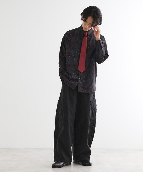 tk.TAKEO KIKUCHI(ティーケータケオキクチ)の「【ネクタイ付】チェックオンペイズリージャカードシャツ(シャツ/ブラウス・メンズ・モスグリーン系3/ライトグレー系3/ブラック系3・03/02)」の17枚目の写真