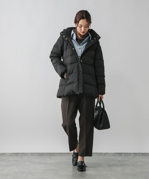 【はるきち】GLOBAL WORKウツクシルエット撥水ダウンコートネイビー GLOBAL WORK（グローバルワーク）の「ウツクシルエット撥水