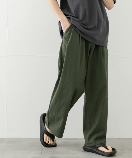 SENSE OF PLACE by URBAN RESEARCH（センスオブプレイスバイアーバンリサーチ）の「ドライタッチワイドパンツ（その他パンツ・メンズ・ブラック/ライトベージュ/グリーン・MEDIUM/LARGE）」の4枚目の写真