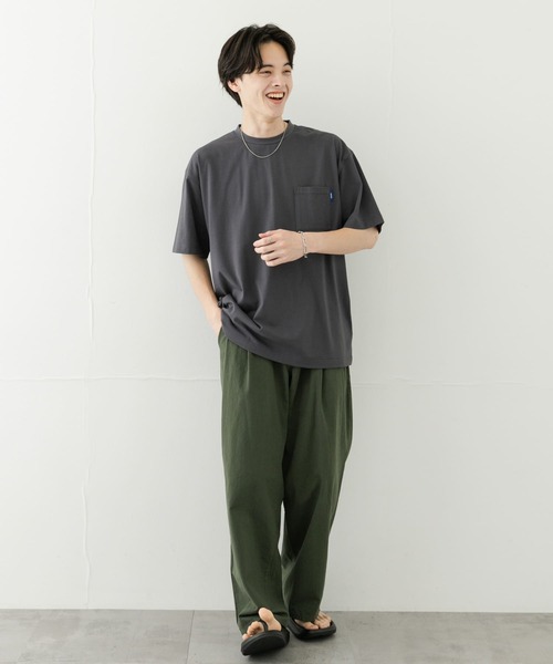 SENSE OF PLACE by URBAN RESEARCH（センスオブプレイスバイアーバンリサーチ）の「ドライタッチワイドパンツ（その他パンツ・メンズ・ブラック/ライトベージュ/グリーン・MEDIUM/LARGE）」の9枚目の写真