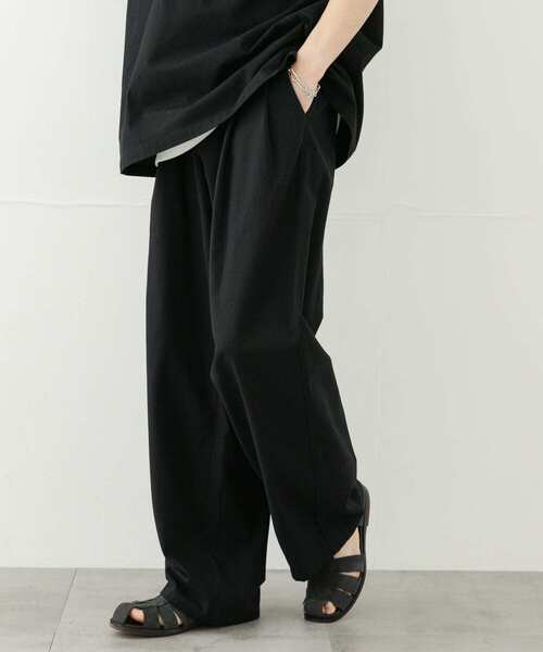 SENSE OF PLACE by URBAN RESEARCH（センスオブプレイスバイアーバンリサーチ）の「ドライタッチワイドパンツ（その他パンツ・メンズ・ブラック/ライトベージュ/グリーン・MEDIUM/LARGE）」の13枚目の写真