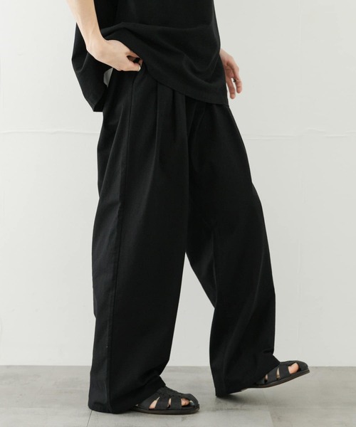 SENSE OF PLACE by URBAN RESEARCH（センスオブプレイスバイアーバンリサーチ）の「ドライタッチワイドパンツ（その他パンツ・メンズ・ブラック/ライトベージュ/グリーン・MEDIUM/LARGE）」の14枚目の写真