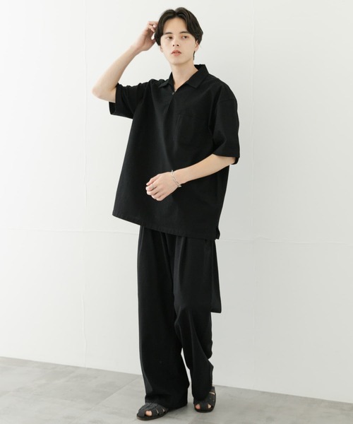 SENSE OF PLACE by URBAN RESEARCH（センスオブプレイスバイアーバンリサーチ）の「ドライタッチワイドパンツ（その他パンツ・メンズ・ブラック/ライトベージュ/グリーン・MEDIUM/LARGE）」の17枚目の写真