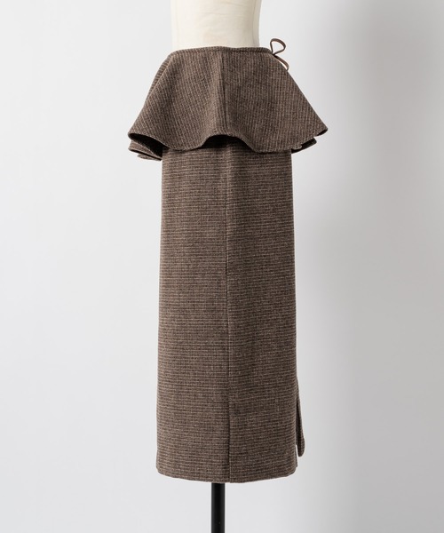 moi tytto（モイテュット）の「【セットアップ可能】チェックペプラムスカート（スカート・レディース・ダークブラウン/ブラウン・SMALL/FREE）」の7枚目の写真