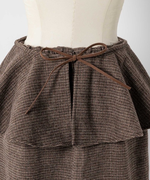 moi tytto（モイテュット）の「【セットアップ可能】チェックペプラムスカート（スカート・レディース・ダークブラウン/ブラウン・SMALL/FREE）」の9枚目の写真