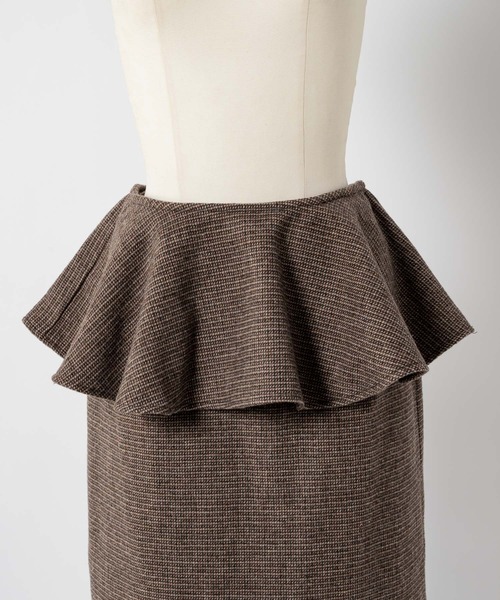 moi tytto（モイテュット）の「【セットアップ可能】チェックペプラムスカート（スカート・レディース・ダークブラウン/ブラウン・SMALL/FREE）」の10枚目の写真