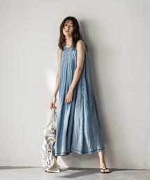 MAYSON GREY 藍染ワンピース コットンボイル2WAYエアリーフレアワンピース≪手洗い可能