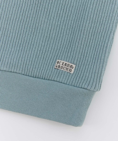 Ocean&Ground（オーシャン&グラウンド）の「ﾘﾌﾞｽｳｪｯﾄ（スウェット・キッズ・オフホワイト/パープル/グリーン系その他2/チャコール・120/110/100/90/140/130）」の9枚目の写真