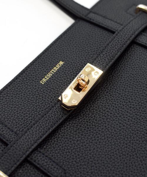 DRESSTERIOR（ドレステリア）の「ベルトスクエアレザートートバッグ（トートバッグ・レディース・ブラック/ベージュ・00）」の8枚目の写真