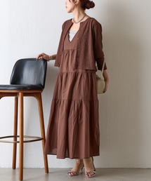 2WAYティアードノースリーブワンピース