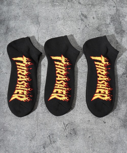 THRASHER(スラッシャー)の「THRASHER スラッシャー 3P ショートソックス(ソックス/靴下・メンズ・B/C/A・25-27CM)」の2枚目の写真