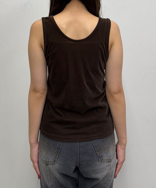CIAOPANIC（チャオパニック）の「ベロアタンクトップ（キャミソール・レディース・グレー/ブラウン/カーキ・ONE SIZE）」の9枚目の写真
