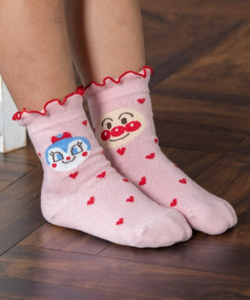 ANPANMAN KIDS COLLECTION(アンパンマンキッズコレクション)の「ハートドット柄クルーソックス(ソックス/靴下・キッズ・グレー/ピンク・9-11cm/15-17cm/13-15cm/11-13cm)」の2枚目の写真