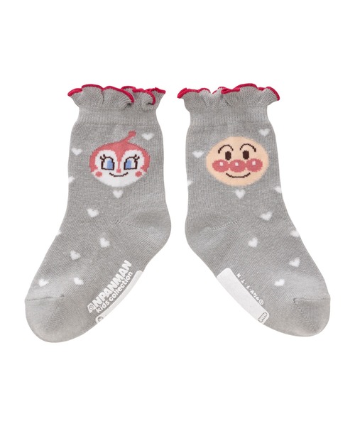 ANPANMAN KIDS COLLECTION(アンパンマンキッズコレクション)の「ハートドット柄クルーソックス(ソックス/靴下・キッズ・グレー/ピンク・9-11cm/15-17cm/13-15cm/11-13cm)」の4枚目の写真