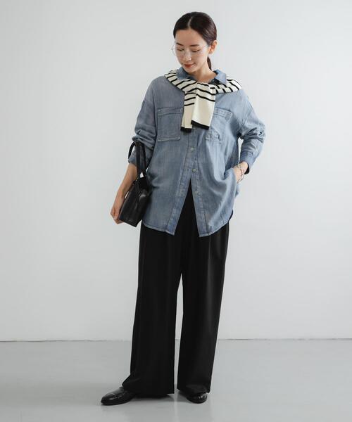 新品タグ付◆ DOORS シアーデニムシャツ　BLACK アーバンリサーチ 新品タグ付◇ DOORS シアーデニムシャツ BLACK アーバンリサーチ