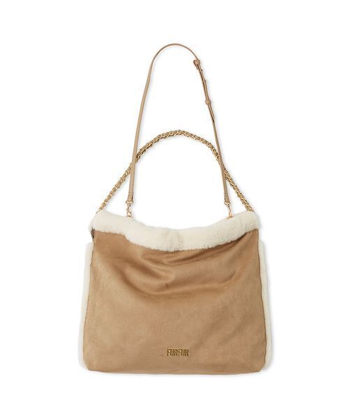FURFUR（ファーファー）の「【WEB限定カラー】マテリアル巾着バッグ（トートバッグ・レディース・ベージュ/ピンク/サックスブルー/アイボリー/オリーブ・F）」の3枚目の写真