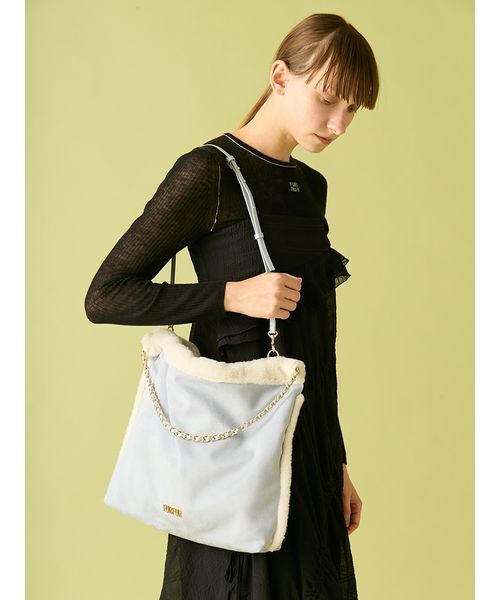 FURFUR（ファーファー）の「【WEB限定カラー】マテリアル巾着バッグ（トートバッグ・レディース・ベージュ/ピンク/サックスブルー/アイボリー/オリーブ・F）」の12枚目の写真