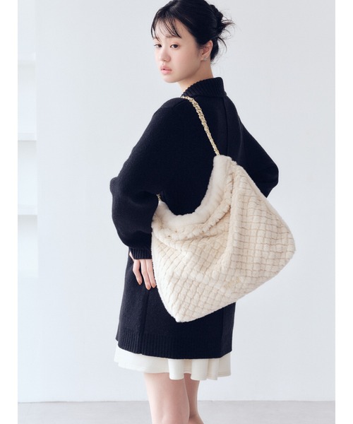 FURFUR(ファーファー)の「【WEB限定カラー】マテリアル巾着バッグ(トートバッグ・レディース・ベージュ/ピンク/サックスブルー/アイボリー/オリーブ・F)」の11枚目の写真