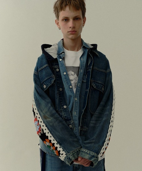 mj10990-CROCHET DENIM BLOUSON デニムブルゾン(DC-CL-BL-03)