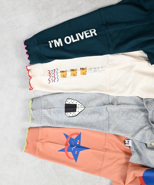 MARKEY'S（マーキーズ）の「ソデリブビッグロンＴ/前後プリント（Tシャツ/カットソー・キッズ・オフホワイト/オレンジ/グリーン/杢グレー・100/140/130/110/90/80/120/150）」の6枚目の写真