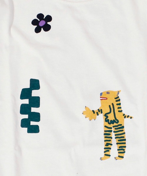 MARKEY'S（マーキーズ）の「ソデリブビッグロンＴ/前後プリント（Tシャツ/カットソー・キッズ・オフホワイト/オレンジ/グリーン/杢グレー・100/140/130/110/90/80/120/150）」の11枚目の写真