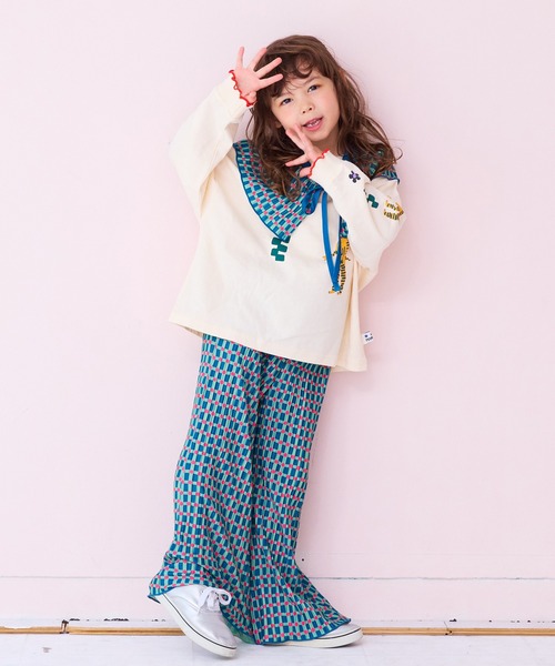 MARKEY'S（マーキーズ）の「ソデリブビッグロンＴ/前後プリント（Tシャツ/カットソー・キッズ・オフホワイト/オレンジ/グリーン/杢グレー・100/140/130/110/90/80/120/150）」の17枚目の写真