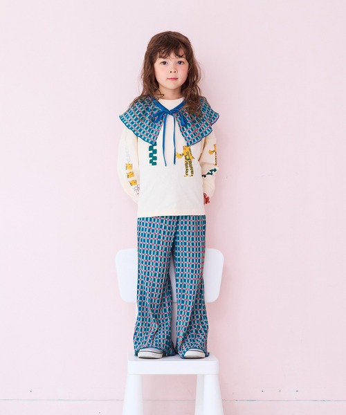 MARKEY'S（マーキーズ）の「ソデリブビッグロンＴ/前後プリント（Tシャツ/カットソー・キッズ・オフホワイト/オレンジ/グリーン/杢グレー・100/140/130/110/90/80/120/150）」の15枚目の写真