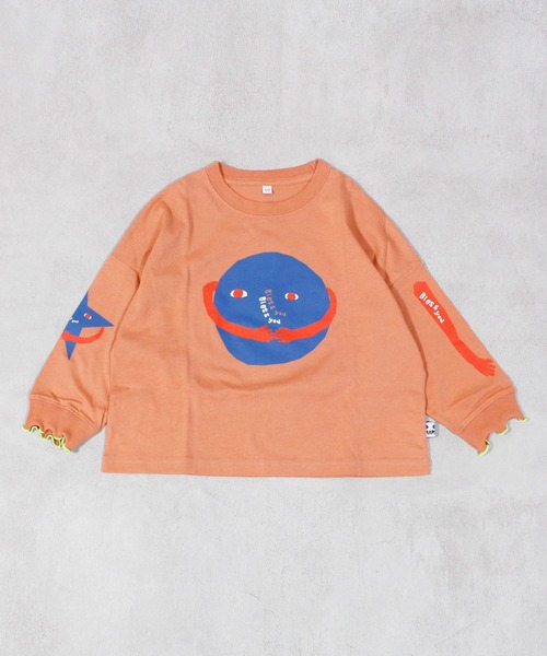 MARKEY'S（マーキーズ）の「ソデリブビッグロンＴ/前後プリント（Tシャツ/カットソー・キッズ・オフホワイト/オレンジ/グリーン/杢グレー・100/140/130/110/90/80/120/150）」の20枚目の写真