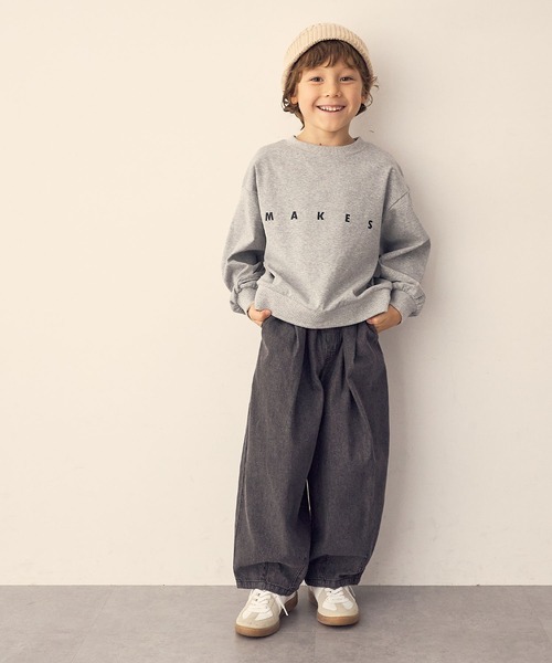 Piet（ピエット）の「【綿100%】コクーン デニムパンツ（デニムパンツ・キッズ・ネイビー/ブルー/ブラック・130/120/110/100）」の4枚目の写真