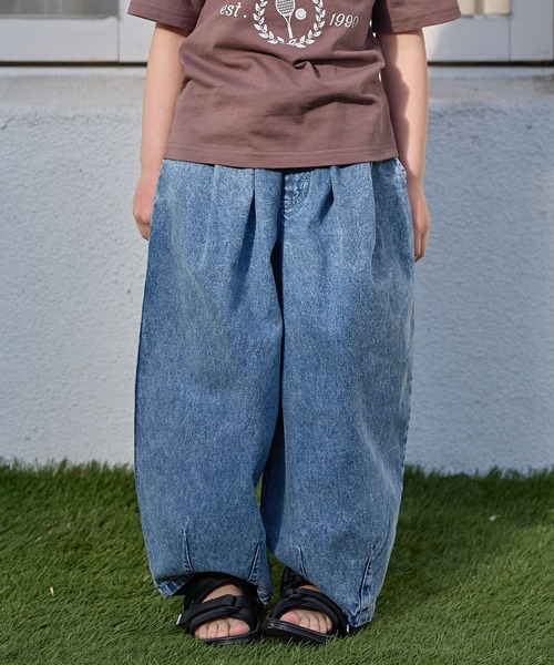 Piet（ピエット）の「【綿100%】コクーン デニムパンツ（デニムパンツ・キッズ・ネイビー/ブルー/ブラック・130/120/110/100）」の7枚目の写真